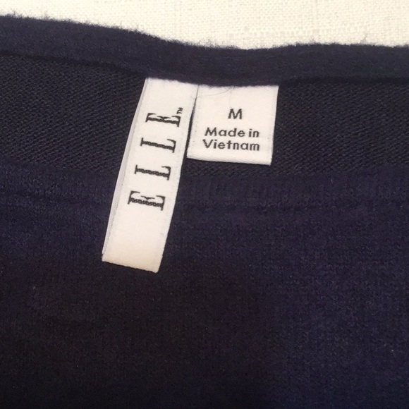 ELLE Deep Navy Sweater w/Ruffled Hem & Sleeves - Picture 4 of 6